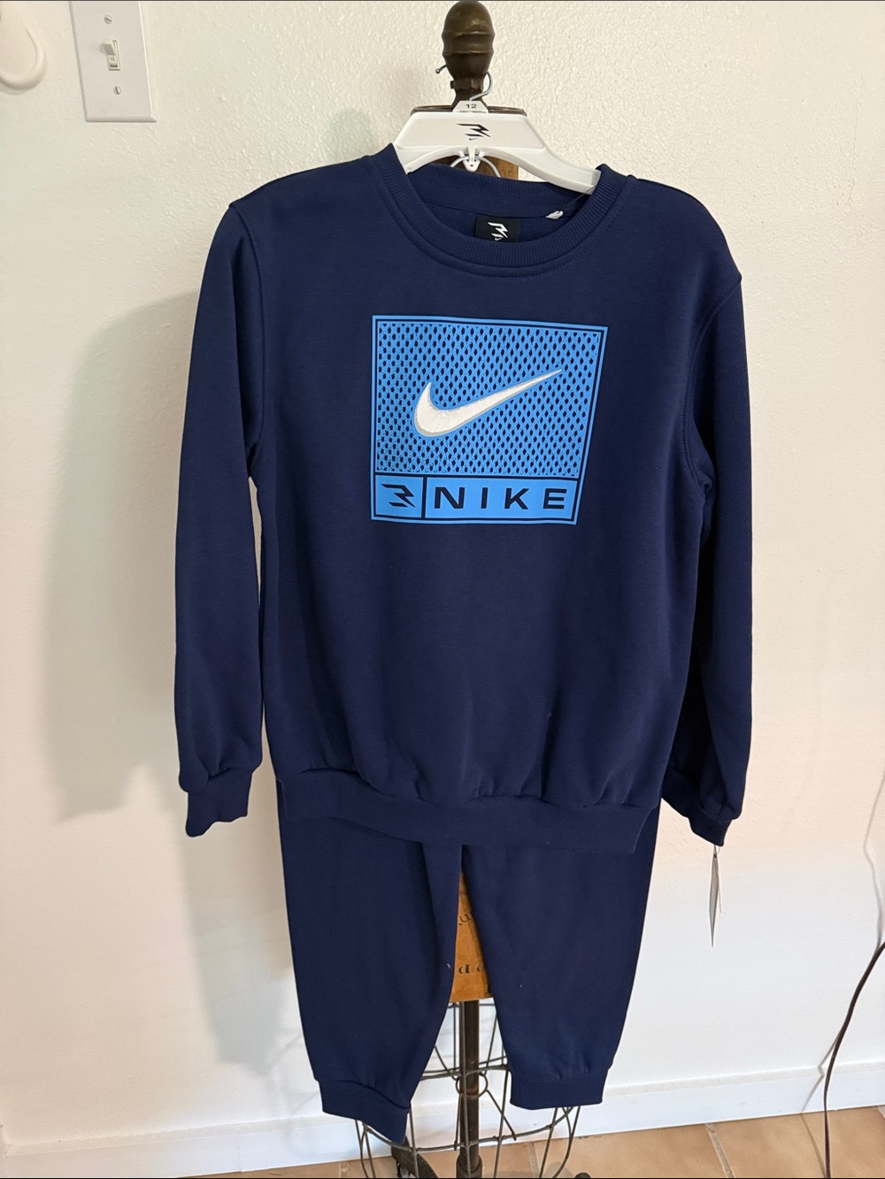 Nike Navy and Light Blue Logo Sweatshirt Set